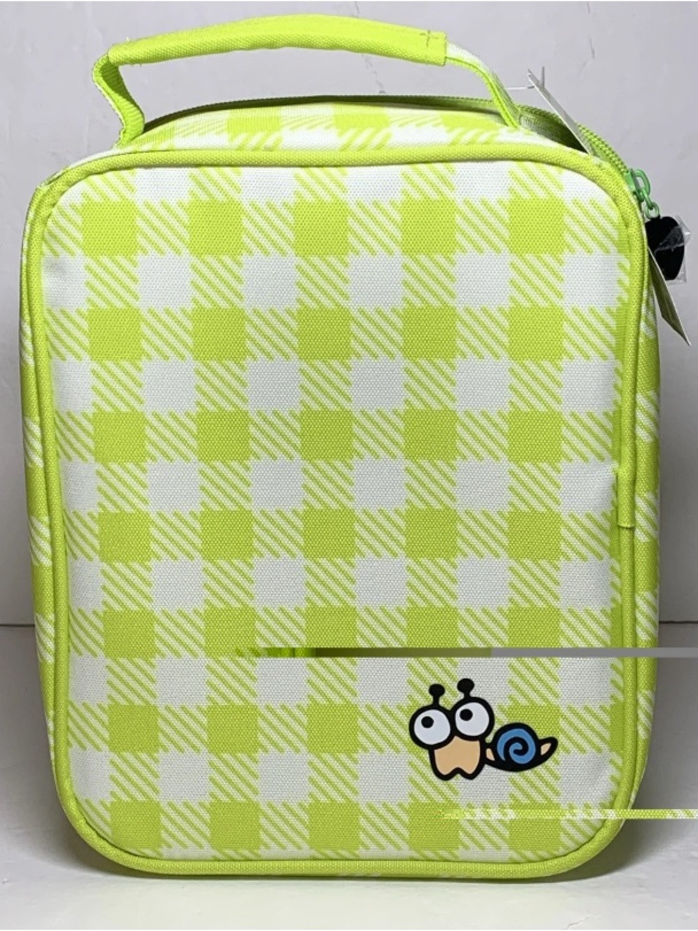 Sanrio KEROPPI Vertical Lunch Box Cooler Bag Gingham Green Igloo Insulated NWT - Picture 3 of 10